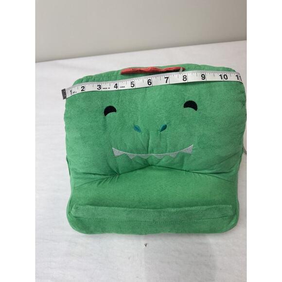 Pillowfort Plush Book iPad Tablet Holder Pillow Weighted Green Dinosaur Pockets - Picture 8 of 9